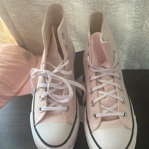Pink converse tennis shoes